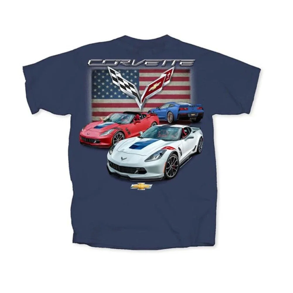Joe Blow Chevrolet C7 Grandsport Corvette With American Flag Shirt Size 3XL